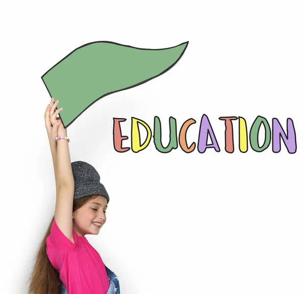 Adorable little schoolgirl — Stock Photo, Image