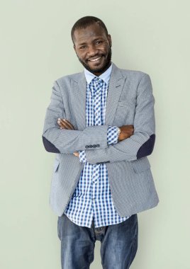 ceketli Afrikalı adamı