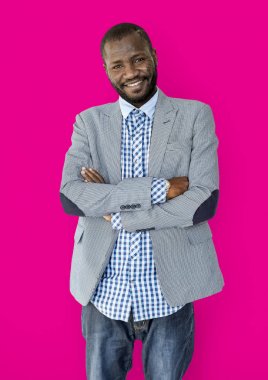 ceketli Afrikalı adamı