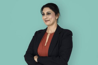  Olgun gülümseyen Asya iş kadın 