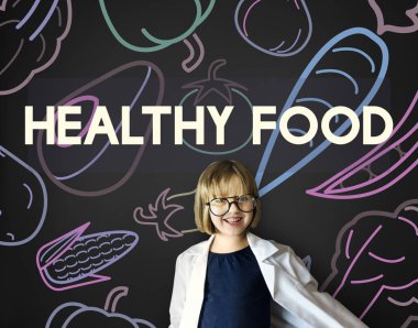 gözlük ve laboratuvar ceket giyen kız