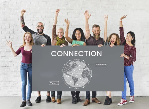 People holding banner — Stock Photo, Image