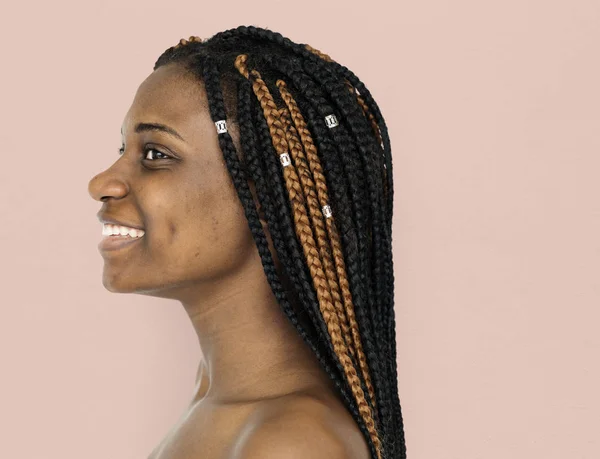 African american Woman Shirtless — Stock Photo, Image