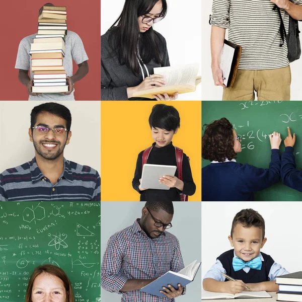 Diverse people reading books — Stock Photo, Image