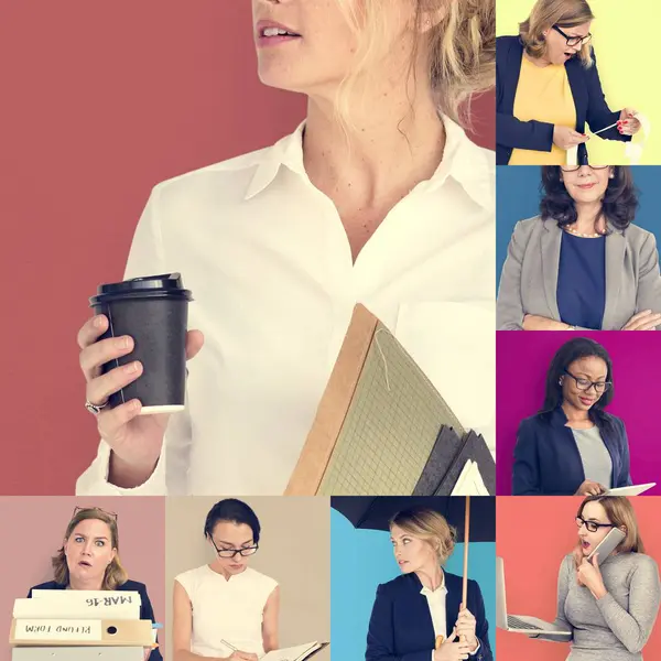 Collage con gente de negocios diversa —  Fotos de Stock