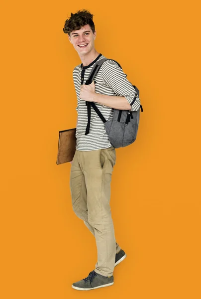 Male student with backpack — Stock Photo, Image