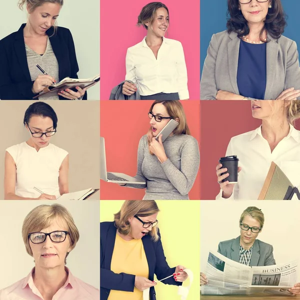 Set van diversiteit zakelijke vrouwen — Stockfoto