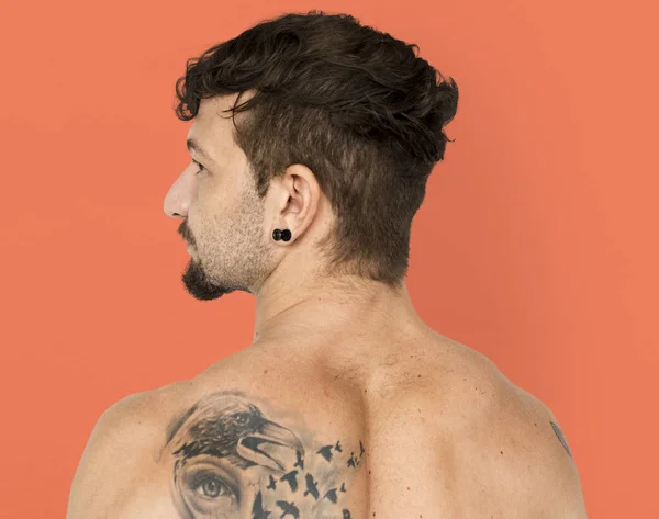 Caucasian man with tattoo — Stock Photo, Image