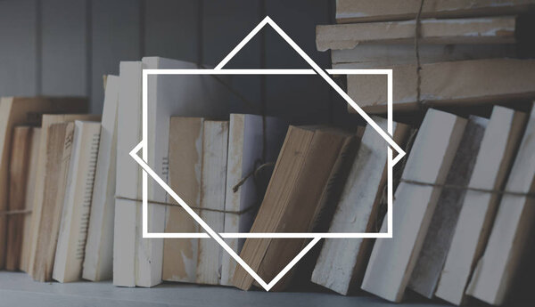  old books on the shelf