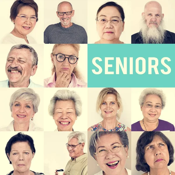 Set of Diversity Senior People — Stock Photo, Image