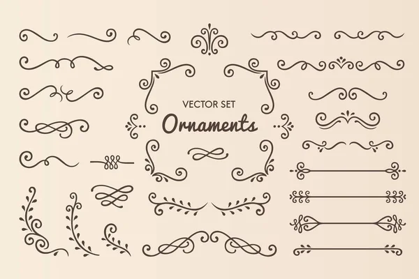 Ornamenti elementi di design calligrafico — Vettoriale Stock
