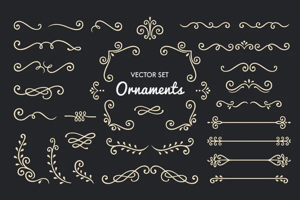 Ornamenti elementi di design calligrafico — Vettoriale Stock
