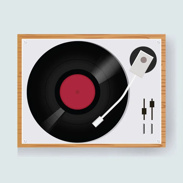 Retro Vinyl Turntable Player — Stock Vector