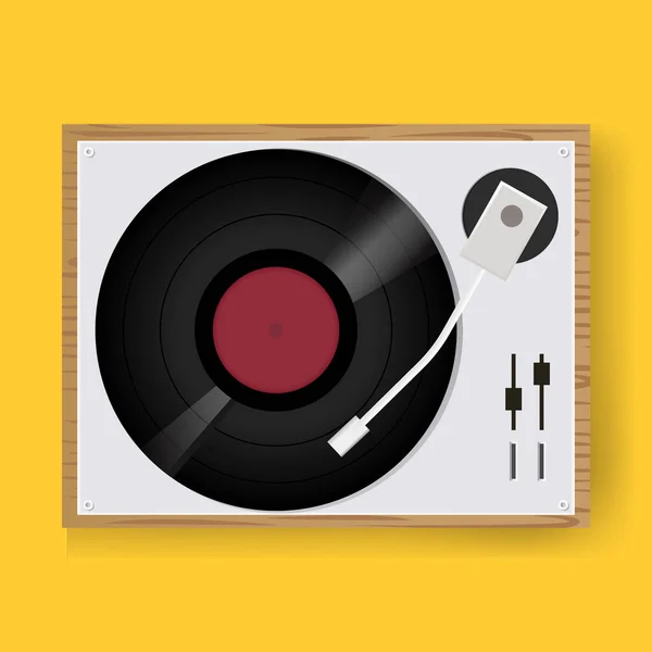 Retro Vinyl Turntable Player — Stock Vector