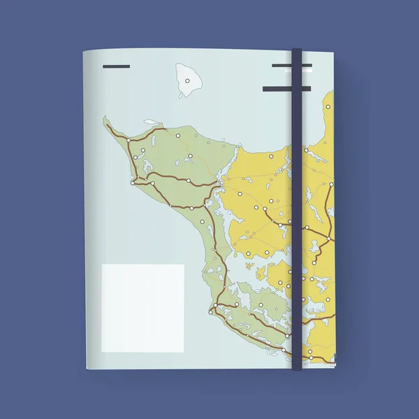 Documento Carpeta con mapa — Vector de stock