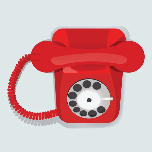 Piros retro telefon — Stock Vector