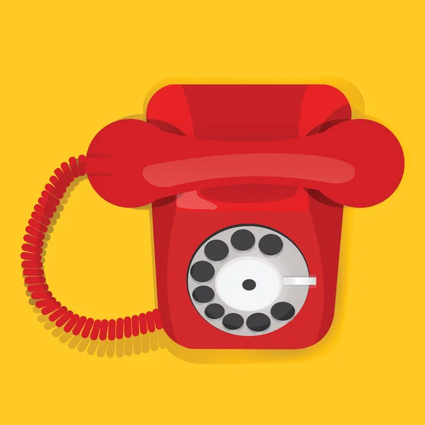 Telefone retro vermelho — Vetor de Stock