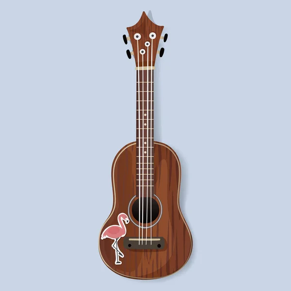 Guitarra acústica de madera — Vector de stock