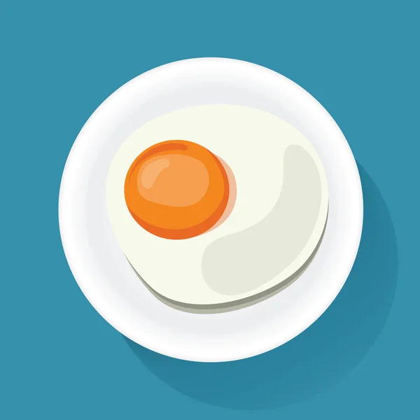 Жареное яйцо на тарелке — стоковый вектор