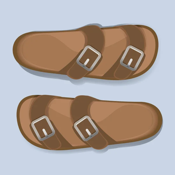 Kahverengi rahat sandalet — Stok Vektör