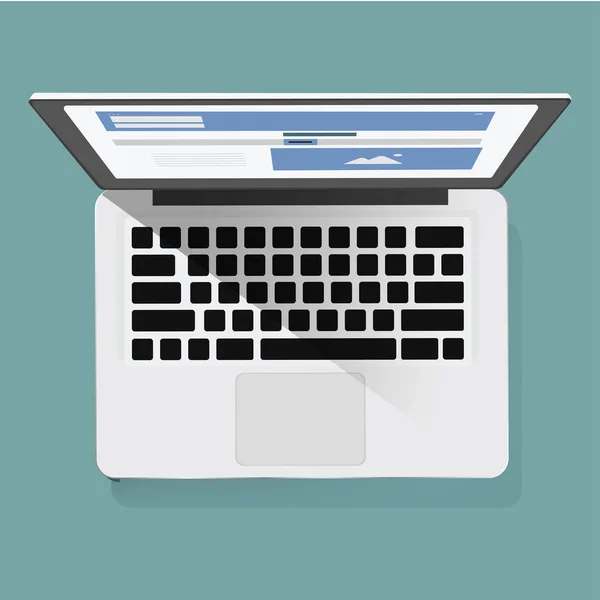 Laptop met blanco scherm — Stockvector