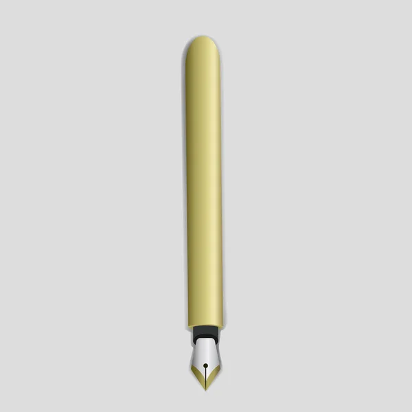 Gouden kalligrafie pen — Stockvector