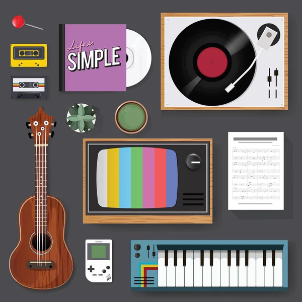 Instruments de musique rétro — Image vectorielle