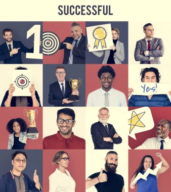 Çeşitli iş adamları ile kolaj