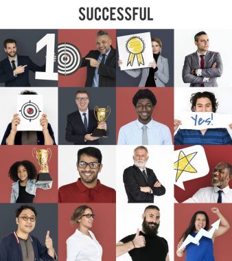 Çeşitli iş adamları ile kolaj