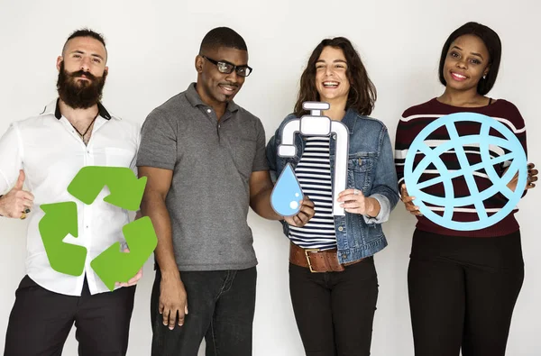 People Holding Symbols — Stock Photo, Image