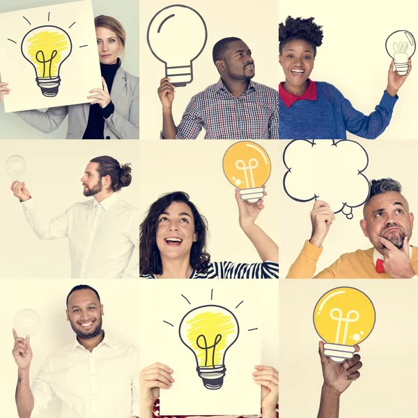 Çeşitlilik insanlarla ampulleri