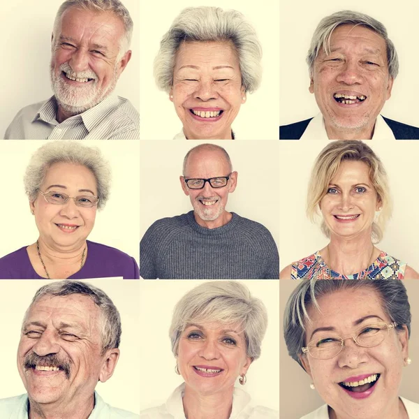 Ensemble de personnes âgées de la diversité — Photo