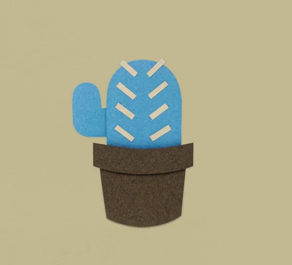 Handgjorda tyg taggig kaktus — Stockfoto