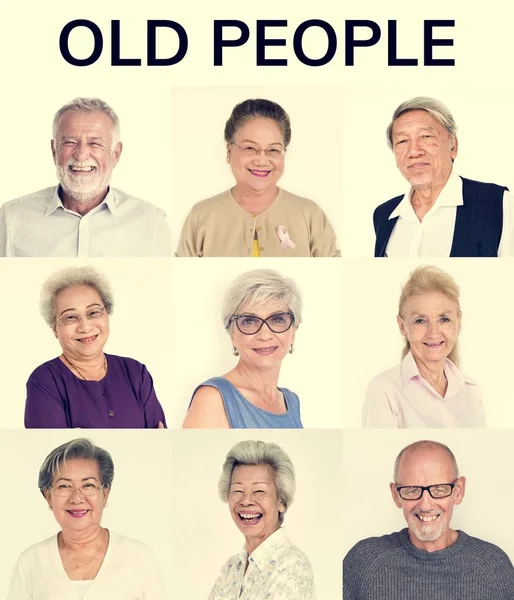 Set of Diversity Senior People — Stock Photo, Image