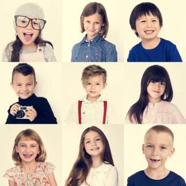 çok kültürlü neşeli çocuklar 