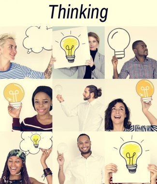 Çeşitlilik insanlarla ampulleri