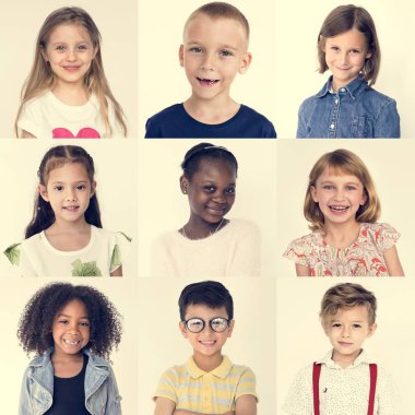 çok kültürlü neşeli çocuklar 