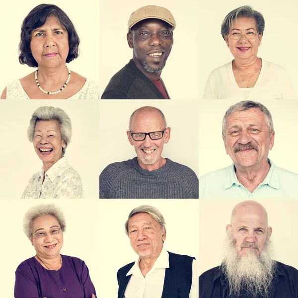 Conjunto de personas mayores de la diversidad —  Fotos de Stock