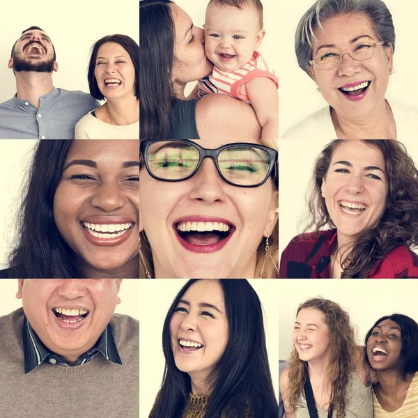 Set of Diversity People Laughing — Stock Photo, Image