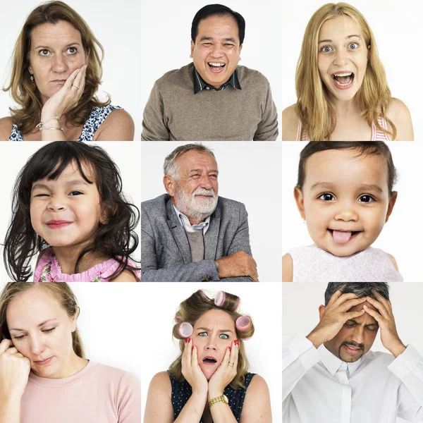 Serie di Diversità persone con emozioni — Foto Stock