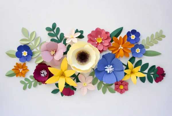 Flores artesanales de papel — Foto de Stock