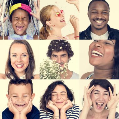 mutlu ve gülümseyen insanlar