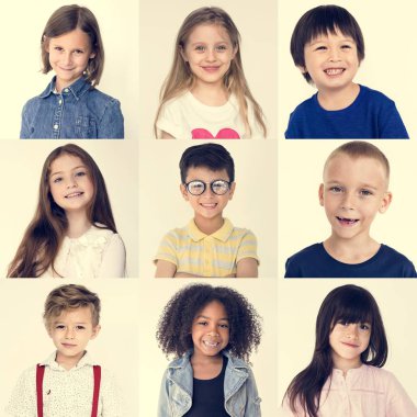 çok kültürlü neşeli çocuklar 