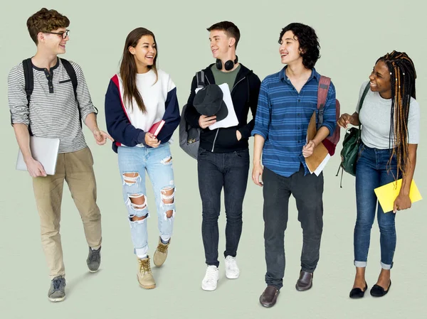 School Students walking with bags — Stock Photo, Image