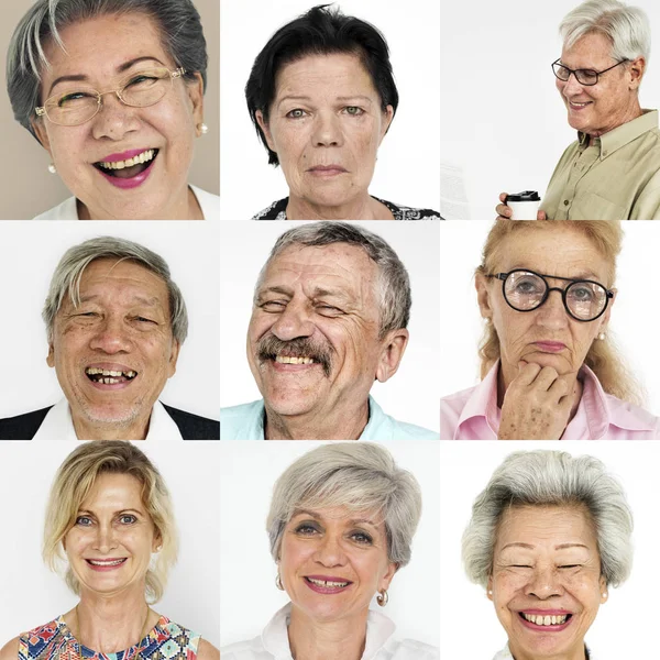 Set of Diversity Senior People — Stock Photo, Image