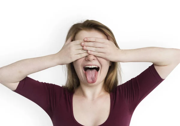 Chica mostrando lengua —  Fotos de Stock