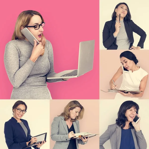 Collage con gente de negocios diversa —  Fotos de Stock