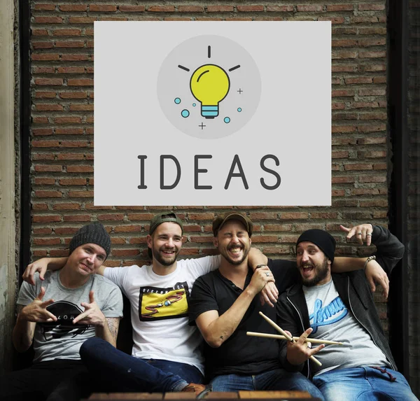 Banda de música y Ideas Bombilla — Foto de Stock