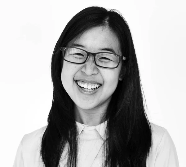 Asyalı kız gözlük — Stok fotoğraf