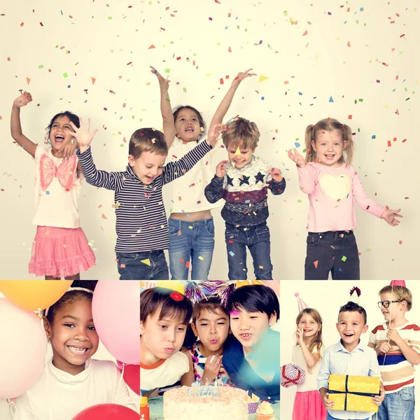 Collage avec les enfants de diversité — Photo